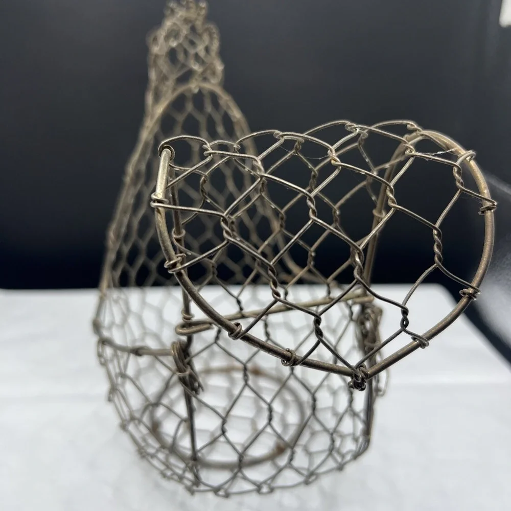 KitchenCraft Wire Hen Egg Basket Chicken Shaped Shabby Chic Farmhouse Countertop